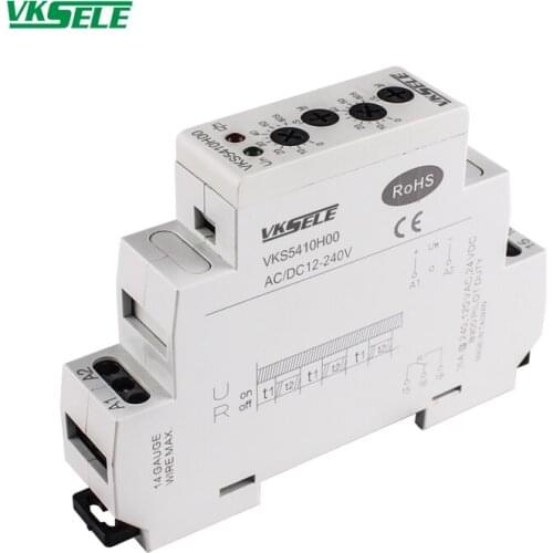 VKS5420 DIN RAIL timer relay AC/DC 12-240V 24V 220V 16a electric timer delay relay