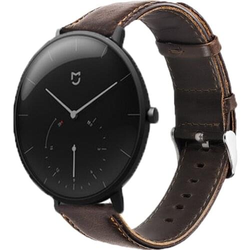 20mm smart watch bands For Xiaomi Mijia Quartz Watch strap Leather metal buckle spots band bracelet replacement belt