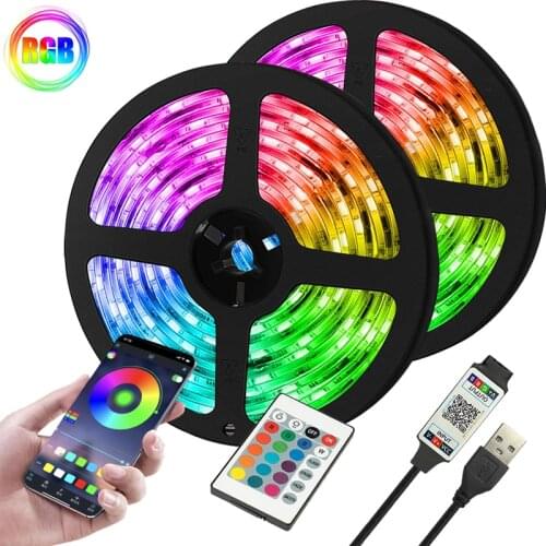 Luz Led De Bande Flexible RGB Strip Lights 2835 USB 5V Smart Bluetooth Control Interior Decoration Halloween Layout Party Lamp