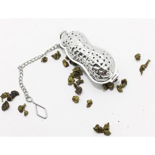 500pcs Stainless Steel Peanut Shaped Tea Strainer Tea Infuser Reusable Loose Leaf Filter Tools Device