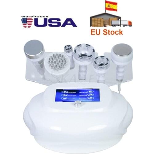 Home Use 80K Ultrasonic Cavitation Weight Loss Fat Burner Vacuum RF Wrinkle Removal Skin Care Device with 6 Handles
