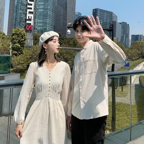 Lovers Spring 2021 Bubble Long Sleeve Fairy Blizzard Dress couples clothes couples clothing