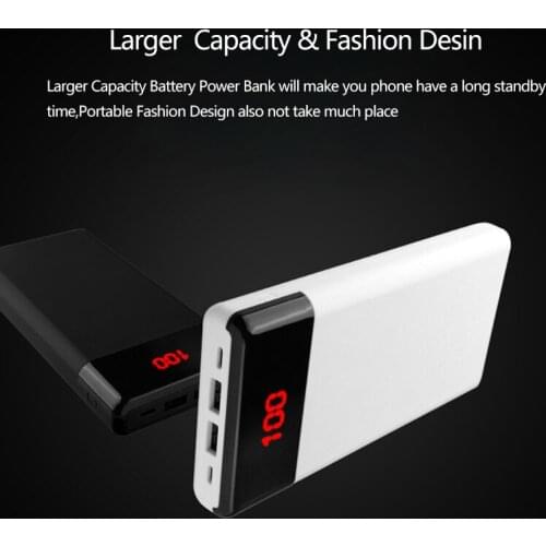 10000mAh External Battery Phone Charger Powerbank Portable Power Bank LED Display Double input output Charger For iPhone Huawei