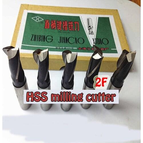 High speed steel milling cutter with 2 edges and 3 edges and 3 straight shank end milling cutter with 3-20mm in Shanghai measuri