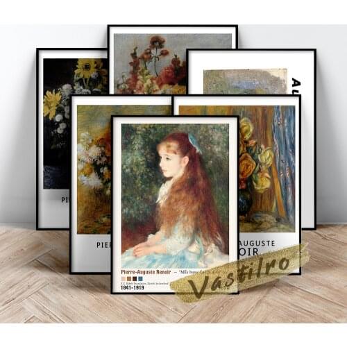 Auguste Renoir Exhibition Museum Poster, Mixed Flowers In An Earthenware Pot Oil Painting, Bouquet Of Chrysanthemums Art Prints
