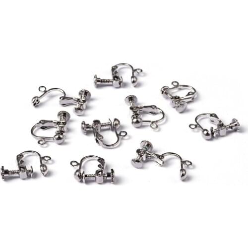 10pcs 17mm Brass Clip-on Earring Findings For Non-Pierced Ears For DIY Jewelry Accessories Making Earrings Handicrafts Supplies