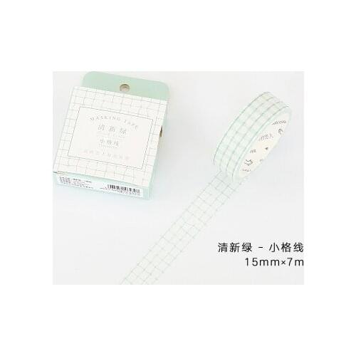 1.5cm 7m 1 pcs background design Mint Green Lattice style washi tape DIY Scrapbook Sticker Label Masking home decor