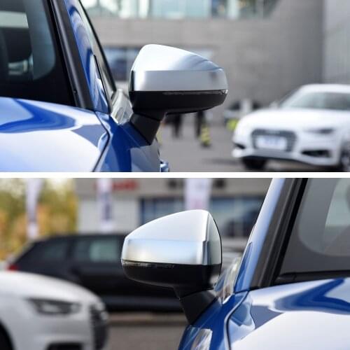 1 Pair of Matte Chrome Rearview Mirror Cover Cap Car Mirror Cover For Audi A3 8V S3 RS3 2014 - 2018 Replacement