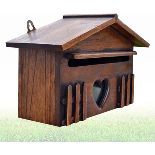 1PC Wooden Mailbox Outddor Post Box Rainproof Suggestion Box Creative Letter Box for Home Company