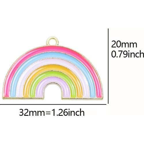 10pcs/lot Cute Rainbow Dangle Handmade Enamel Charms Pendant DIY for Bracelet Necklace Bag