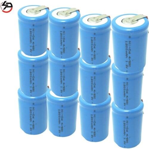 Laipuduo 12pcs 1200mAh Rechargeable Batteries Power Bank Cells Ni-Cd 1.2V 4/5SC Accumulator 4/5 SC Batteria SubC Battery