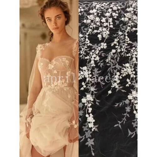 5yards ASS123# April Bridal LACE Collection 2021 Floral Tulle embroidery lace For sewing wedding dress