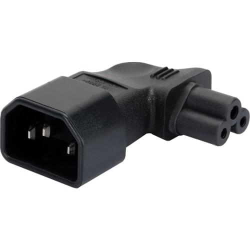 C14-C5 Right Bend AC Power Adapter IEC320 C14 TO C5 Connector Converter Male To Female Socket Chassis Server Conversion Plug