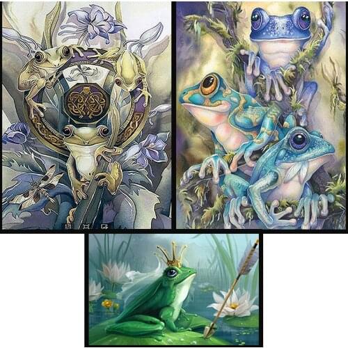 5D DIY full Diamond Painting Painted Cartoon Animals Frog Mosaic Embroidery Animal Cross stitch Embroidery Crafts Decoration