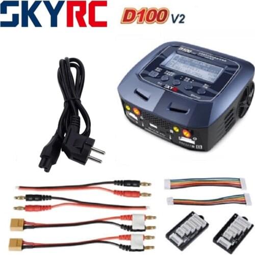 SKYRC D100 V2C AC 100W DC 100WX2 10A Batery Balance Charger Discharger For 1-6S Lipo Batery / LiHV/ LiFe/ LiIon/ NiMH/ NiCd/ Pb