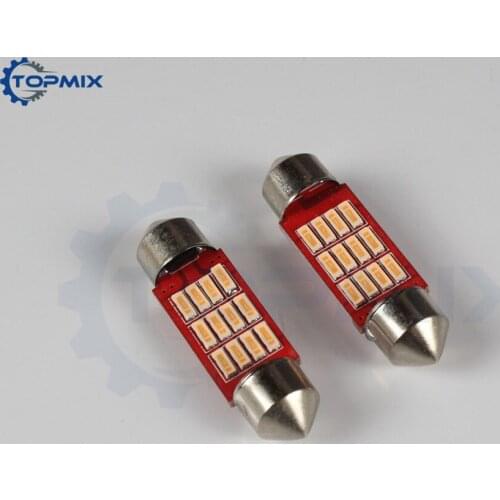 Free Shipping 10pcs/lot 36mm 12SMD 4014 LED Super Bright Festoon led light Dome 12 LED Car Light Bulb Lamp White/Ice Blue/Pink