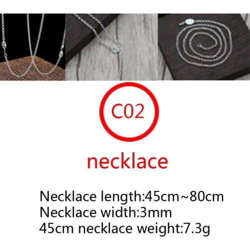 C02 S925 sterling silver necklace retro personality fashion styling punk style circle letter simple wild couple sweater chain
