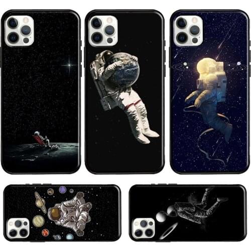 Space Astronaut illustration Case For iPhone 12 Pro Max 12 mini 11 Pro Max 6S 7 8 Plus X XR XS Max SE 2020 Cover