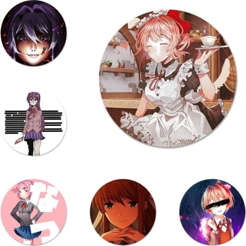 Ddlc Animated cartoon girl Badge Brooch Pin Accessories For Clothes Backpack Decoration gift