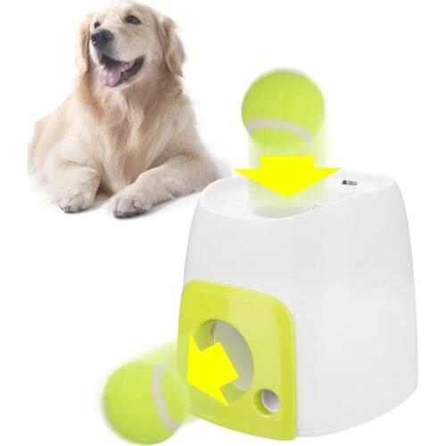 Food Reward Machine For Dogs With Tennis Ball Interactive Fetch and Treat Pet Ball launcher For IQ training