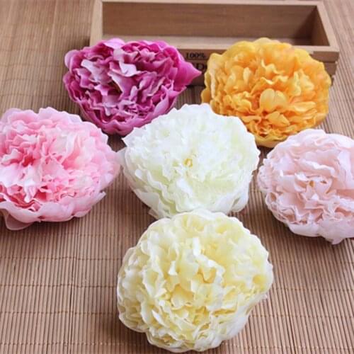 9.5CM Head,12PCS Artificial Silk Peonies Heads,Real Touch Peony Rose For Wedding Bouquet,Home Decoration,Wrist Corsage,Garland