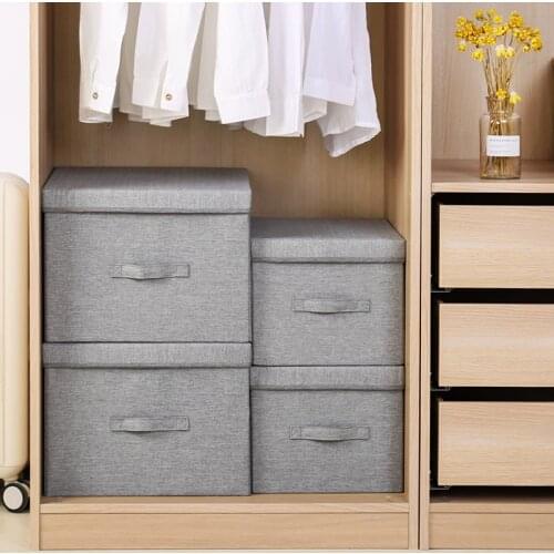 Clothes Storage Box Organizer Underwear Socks Organizer Foldable Storage Box With Lid Toys Books Sundries Closet Organizers