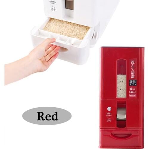 6kg Metered Rice Box Rice Bucket Japanese Kitchen Household Plastic Sealed Insect-Proof Moisture-Proof Rice Storage Box