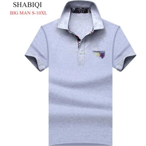 SHABIQI SummerClassic Style mens polo shirt brands polo solid polo shirts casual cotton Short sleeve polo men Plus size