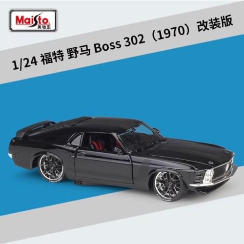 Maisto 1:24 Modified 1970 Ford Mustang Boss 302 Simulation Alloy Car Model collection gift toy