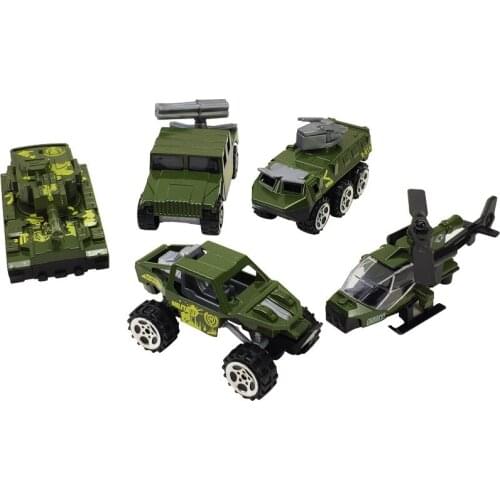 5pc/Set of Alloy Camouflage Truck Aircraft Model Childrens Toys Intelligent Development Toys Birthday Childrens Gifts