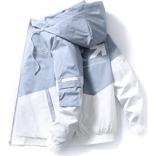 Mens windbreaker jacket waterproof hooded waterproof windbreaker casual coat mens clothing 2021 autumn jacket mens