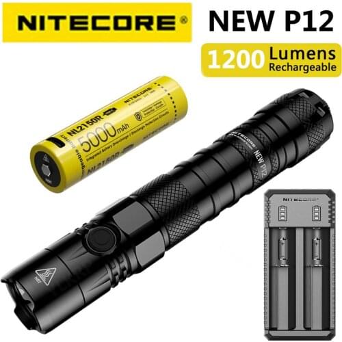 NITECORE NEW P12 Handheld Tactical Flashlight XP-L HD V6 max 1200 Lumen beam throw 238 meter Outdoor Sports torch rescue light