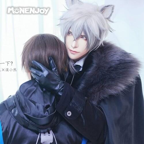 Monenjoy Arknights Enciodas Silverash Cosplay Wig White Gray Gradient Cos Hair