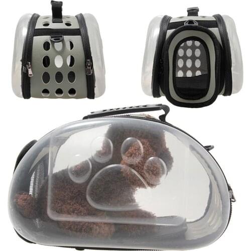 Dog Cat Portable Folding Transparent Handbag Carrier Shoulder Travel Carry Bag