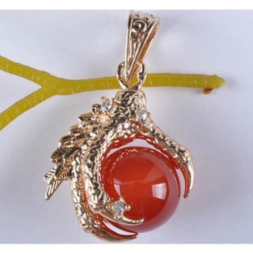Natural Red Carnelian Bead Dragons Talons GEM Pendant Jewelry S912