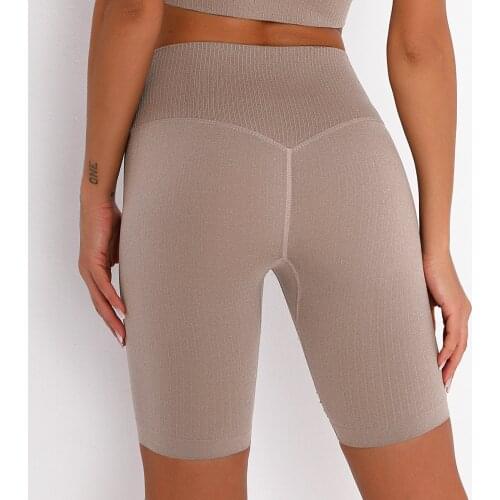 Striped Biker Shorts High Waist Sports Summer Shorts Push Up Women Workout Gym Short Pants Solid Color Simple