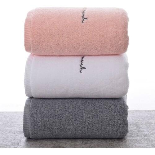 Egyptian Cotton Bathroom Towels for Adults Sweet Letters Embroidered Bath Face Towel Thick Cotton Gift Towels for Lovers