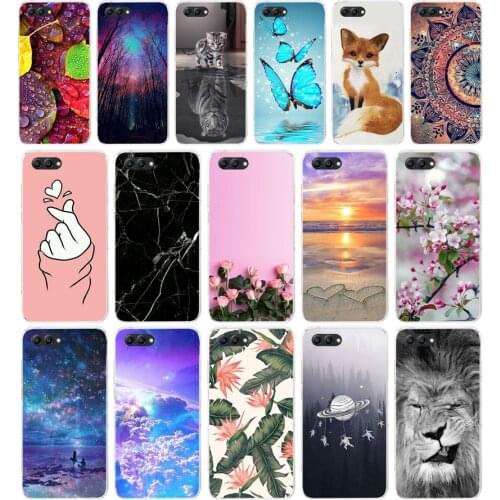 A silicone cover phone case for 5.84 inch huawei honor 10 case cover honor 9 10 soft tpu back cover full 360 protective bags