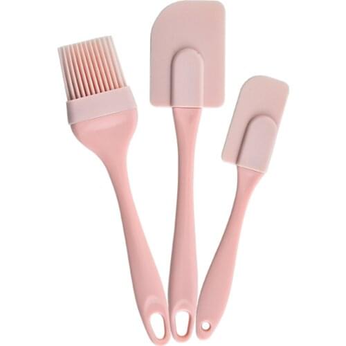 3Pcs Silicone Cream Scraper DIY Bread Cake Butter Spatula Mixer Oil Brush Cake Pastry Spatulas Kitchen Baking Tool Molds