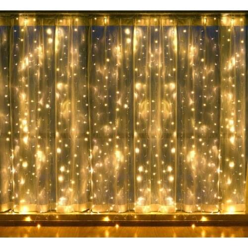 2M(H) Fairy String Hanging Curtain lights Xmas Christmas Wedding Home Garden party Window Twinkle Lighting Decoration-Warm white