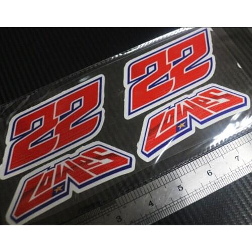 Sixsub 2PCS Number signature 22 Sam Lowes moto Reflective stickers waterproof sunscreen