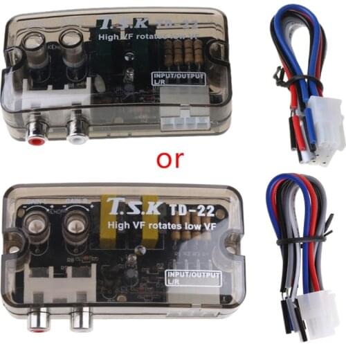 TD-22 RCA Stereo High to Low Adjustable Frequency Line Speaker Level Converter 12V Auto Car Converter Adapter