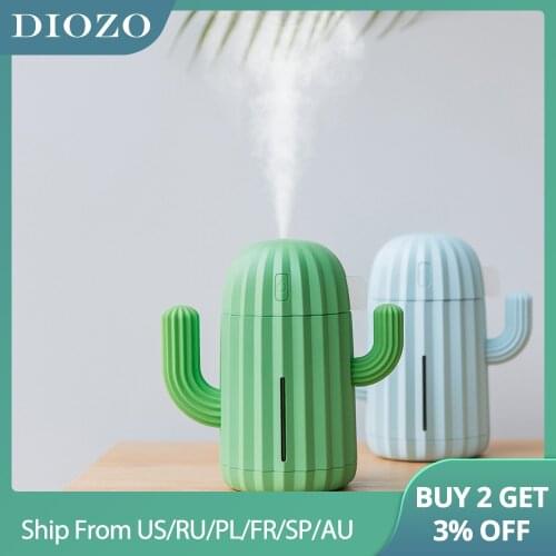 Cactus Air Humidifier 340ML USB Aromatherapy Diffuser Mist Maker Fogger Mini Aroma Atomizer Car Essential oil diffuser