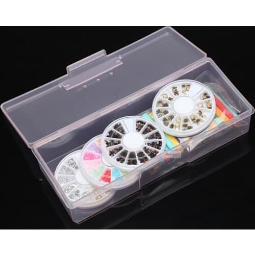 1pc Nail Storage Box Nail Art Organizer Pen Rhinestone Jewelry bead sequin Display Case Plastic Container