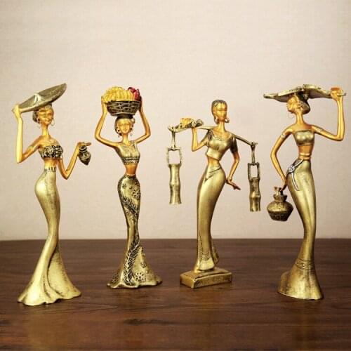 Southeast Asian ethnic art womens character resin small statue coffee bar wedding decoration crafts/home decoration accessories