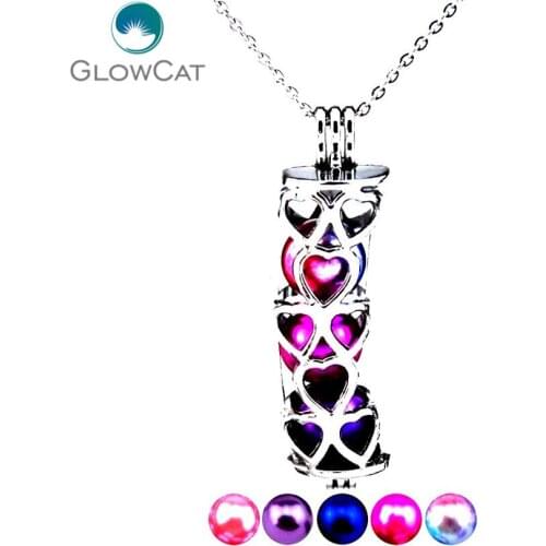 Z233 Metal Heart Bend Tube Stone Beads Lockets Locket Pendant Necklaces Aroma Essential Oil Diffuser Stainless Chain Jewelry