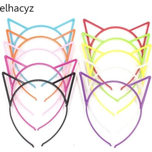 10pcs/lot ABS Plastic Girls Cat Ears Headband Children Hair Headband Hair Head Band Baby Children Hair Accessories Cute Headwear