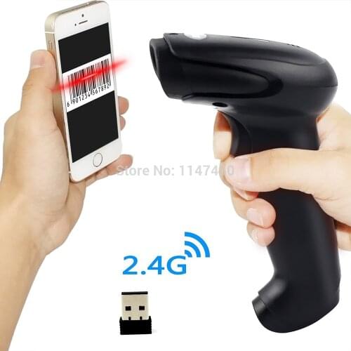 1D CCD/ Laser Barcode Scanner 2.4GHz Wireless Barcode Reader Wireless Transfer Distance 100 Meters Wired bar code Scanner