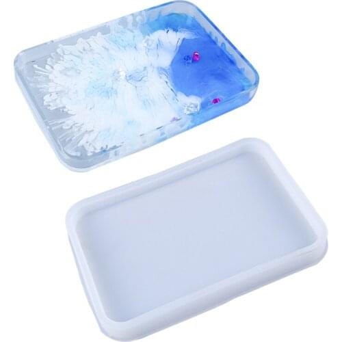 2021 New Fruit Tray Mold Tea Tray Epoxy Silicone Mold Plate Mold Resin Tray Coaster Mold DIY Resin Craft Making Casting Molds