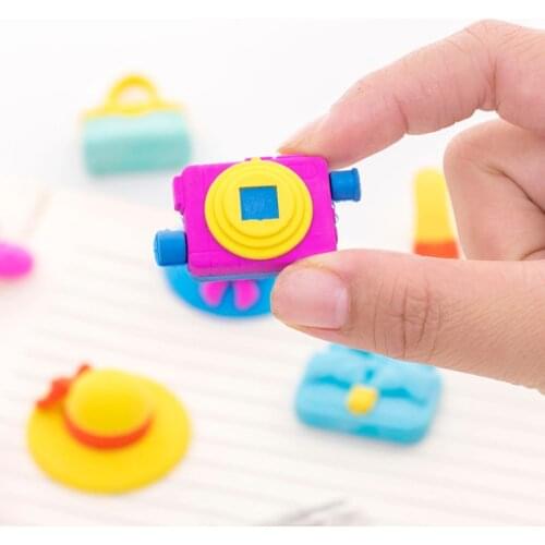 4pcs/lot Lovely Girl series hat high heel handbag Eraser funny students' gift kidss Puzzle Toy school Stationery supplies